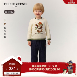 秋冬男宝宝可爱提花套头毛衣 25年新款 TeenieWeenie Kids小熊童装