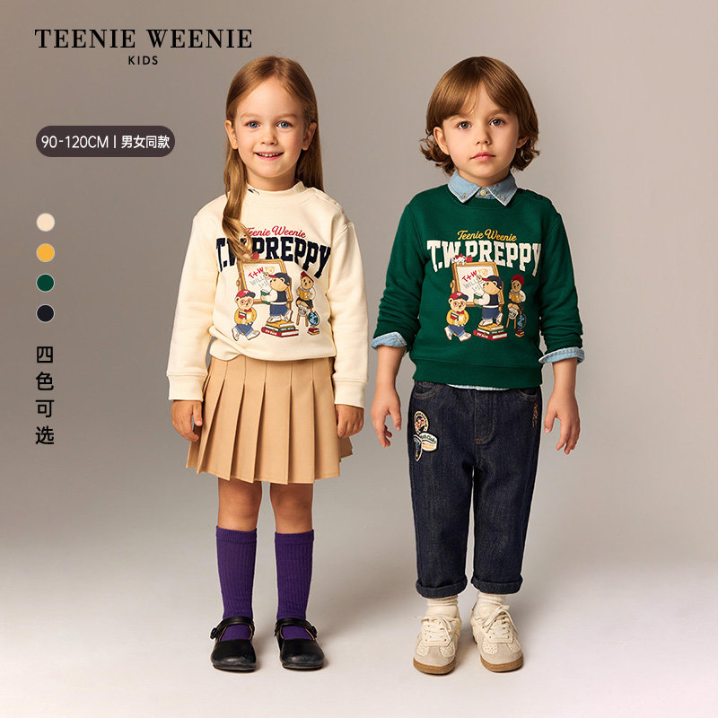 TeenieWeenie Kids小熊童装舒适秋冬季男女宝加绒印