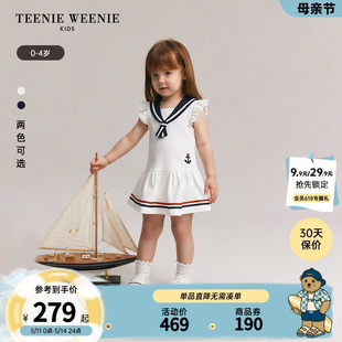 24年夏季 新款 Kids小熊童装 TeenieWeenie 女宝宝海军风翻领连衣裙