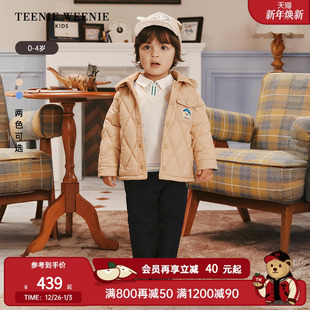 秋季 25年新款 男宝宝菱形连帽棉服外套 Kids小熊童装 TeenieWeenie