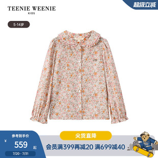 Kids小熊童装 衬衫 25新款 女童甜美翻领碎花长袖 秋季 TeenieWeenie