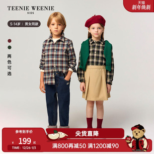 秋冬男女童复古学院格纹衬衫 25年新款 Kids小熊童装 TeenieWeenie
