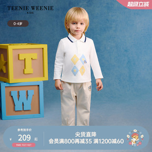打底衫 TeenieWeenie 衫 男寶菱形翻領長袖 Kids小熊童裝 25年春款