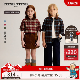 TeenieWeenie Kids小熊童装26年冬季新款男女童宝宝全棉格子衬衫