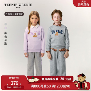 TeenieWeenie 25年新秋冬男女童索罗娜字母加绒卫衣 Kids小熊童装