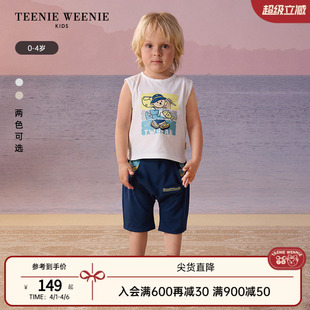 TeenieWeenie 时尚 舒适男宝宝可爱风印花无袖 背心 Kids小熊童装