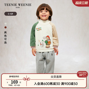 款 TeenieWeenie Kids小熊童装 秋冬季 卫衣 男宝宝印花半高领插肩袖