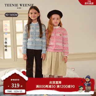 毛衣 25新秋冬女童宝亲子提花针织开衫 TeenieWeenie Kids小熊童装