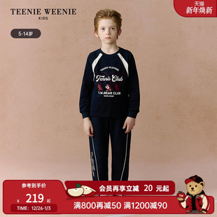 男童休闲风运动纯棉长袖 25年新款 T恤 Kids小熊童装 TeenieWeenie