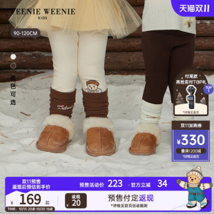 TeenieWeenie Kids小熊童装26年冬季新款女宝透气袜套加绒打底裤