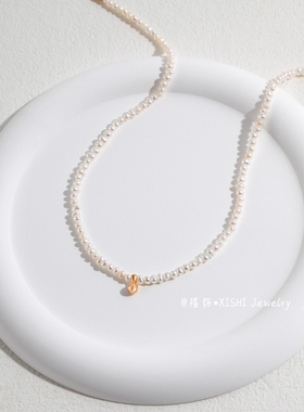 「禧饰」纯银土豆珍珠项链女气质巴洛克珍珠锁骨链