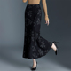 碎花毛呢印花鱼尾裙女裙秋冬2025新款 气质长裙包臀裙半身裙冬裙
