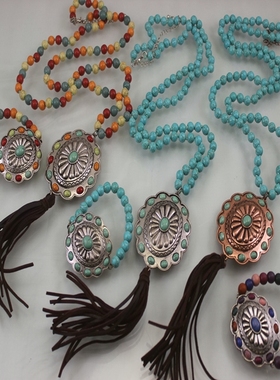 松石一珠一结民族风长项链手链