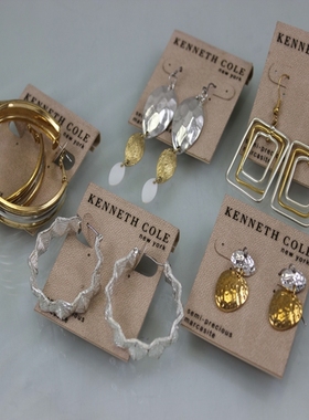 中古货 KC品牌高级感极简设计金银拼色耳环 仅此一批D2*11DM