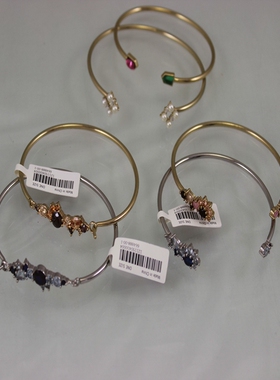 轻奢高级感镶钻锆石铜开口手镯