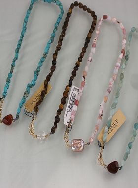 中式高奢 m品牌随形虎眼粉芡宝松石亚马逊国风项链 仅一批D4-7EX