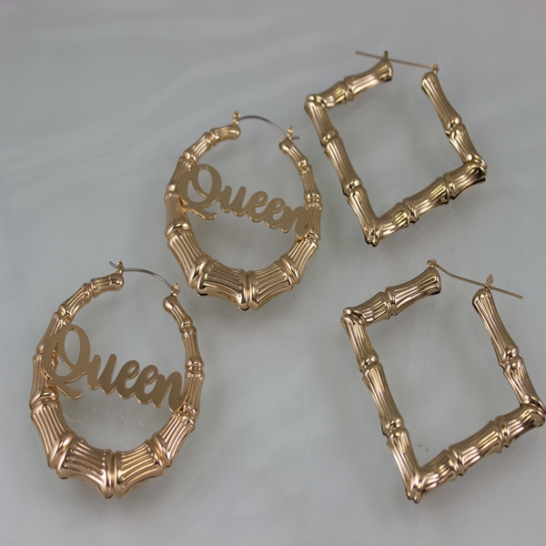 哥特小众女王竹节造型耳环亚比