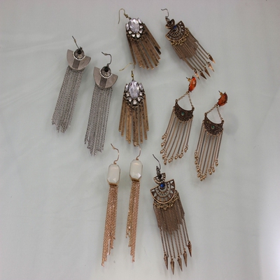 高级感金属宝石系列复古流苏耳环