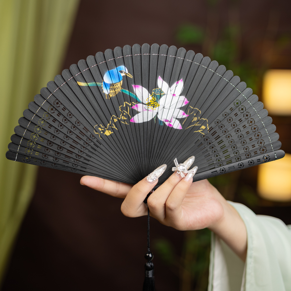 全竹扇古风扇子中式折扇夏天小巧便携汉服拍照旗袍专用舞蹈扇定制