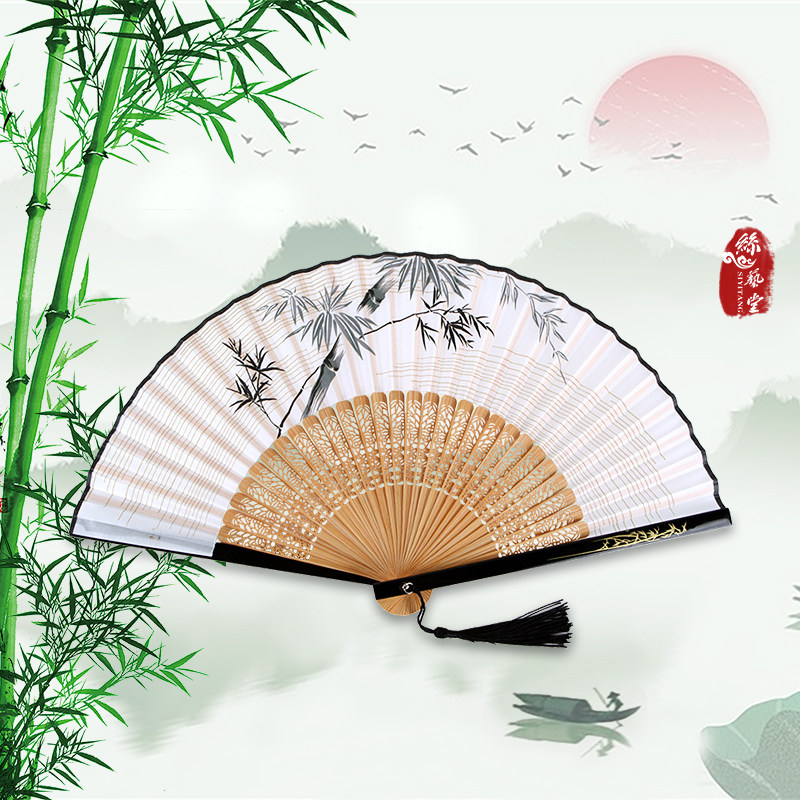 折扇竹子图片,折扇图片竹子_大山谷图库