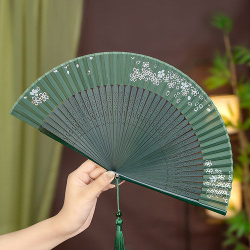 丝艺堂丝网印刷半手工绫娟扇面