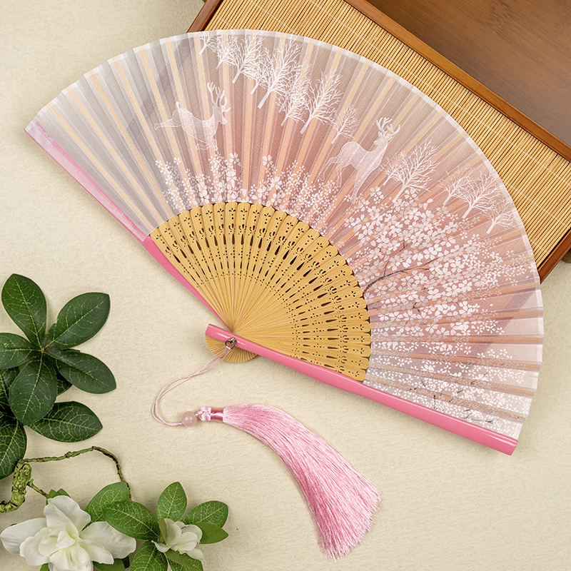 丝艺堂中式扇子古风印花折扇定制