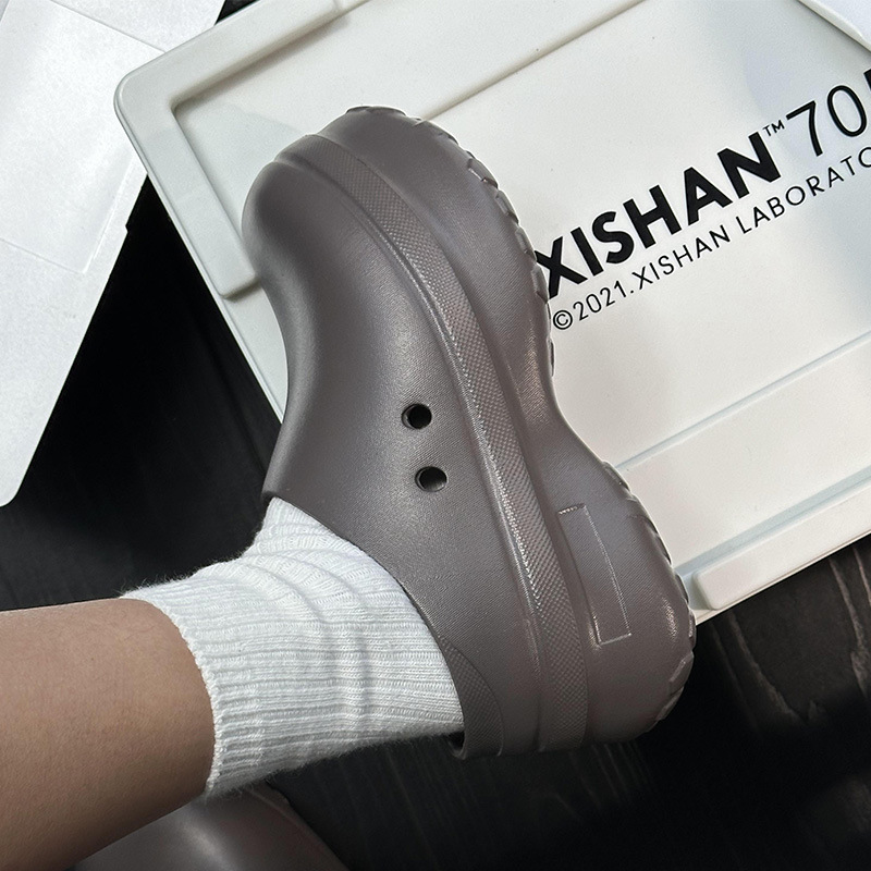 蚂蚁之恋秋冬新品时尚厚底包头室内外情侣拖鞋加鞋盒