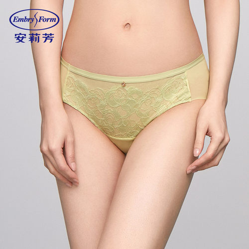 安莉芳薄荷曼波蕾丝低腰三角裤女士薄款弹力舒适内裤E200800