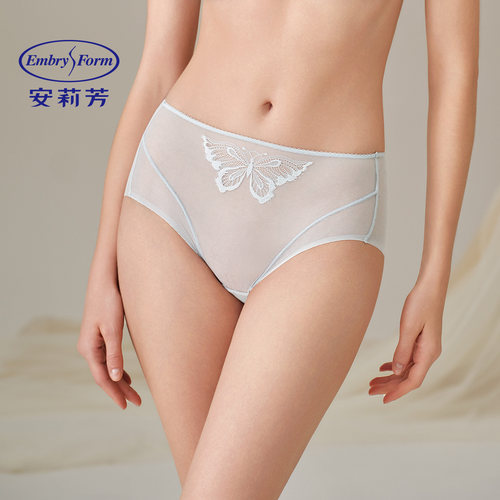 安莉芳专柜新品时尚网纱通透性感低腰三角裤女士舒适内裤E201070