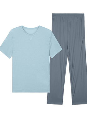 安莉芳旗下IVU男士专柜新品莫代尔圆领短袖睡衣家居服套装ULY0187