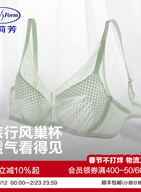 【旅行风巢杯】安莉芳透气速干软支撑文胸女网纱性感大胸显小内衣