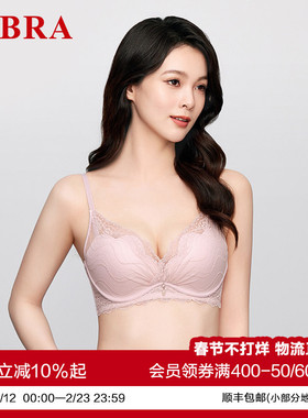 安莉芳旗下E-BRA蕾丝玫瑰杯文胸女士小胸聚拢无钢圈内衣KB00281