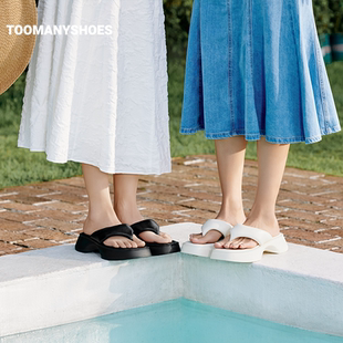 Toomanyshoes拖鞋 時髦嗅覺厚底涼拖 蜜蜂心愿社