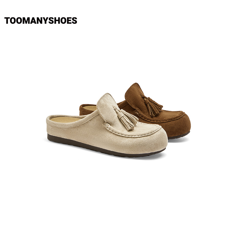 Toomanyshoes女鞋兔子乖乖秋冬新款包头勃肯鞋加绒保暖舒适软木鞋