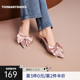 嗲妹妹尖头穆勒拖细高跟后空包头凉拖鞋 Toomanyshoes女鞋 新款