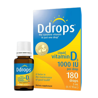 Ddrops滴卓思DD小滴瓶成人维生素VD3促钙吸收1000iu180滴