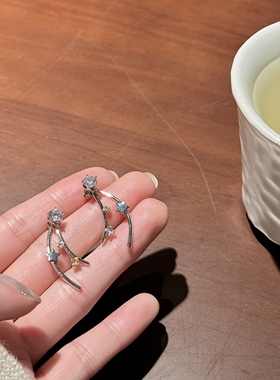 【WanTing】星河手信原创多戴法线条感星星耳钉925银针耳饰小众女