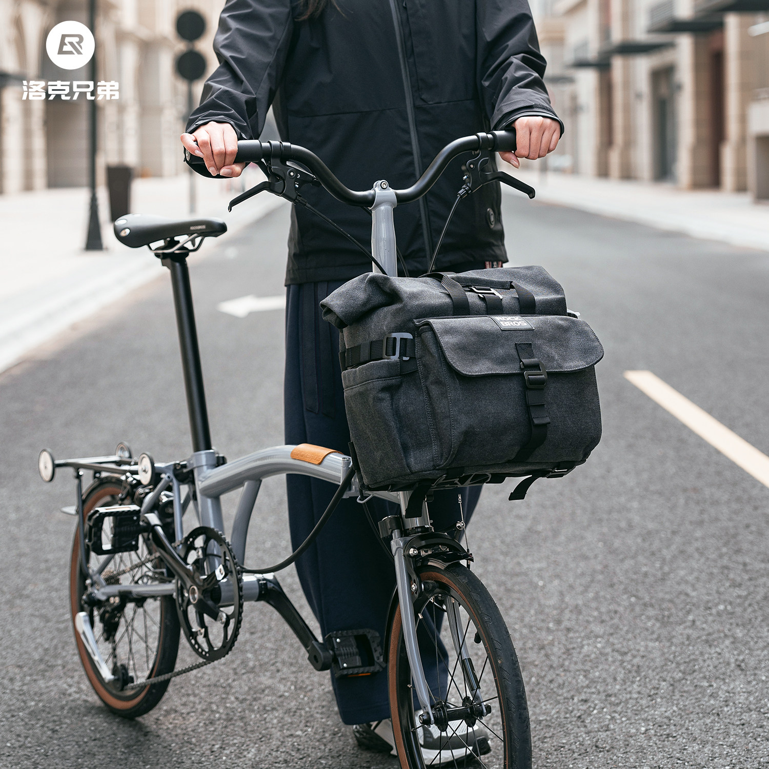 洛克兄弟小布车复古车头包折叠自行车把包车前包城市通勤骑行背包