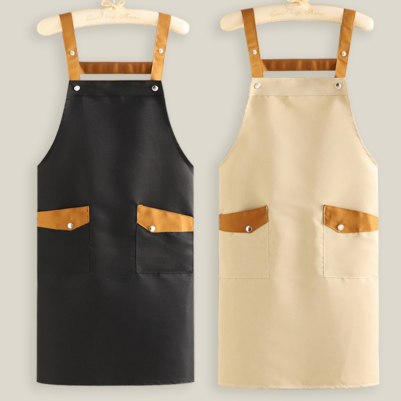 防水围裙餐饮专用工作服定制印字logo咖啡店服务员围腰定制上班女
