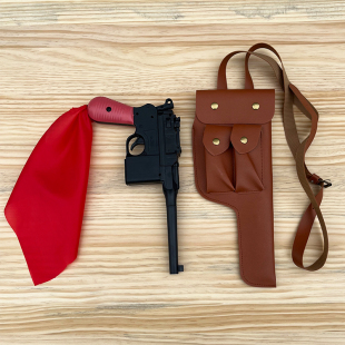 塑料玩具驳壳枪表演道具枪王八盒子抗日军官佩枪不可发射演出兵器