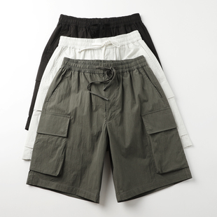 男大口袋抽绳松紧腰宽松直筒百搭五分裤 夏季 短裤 工装 户外速干美式