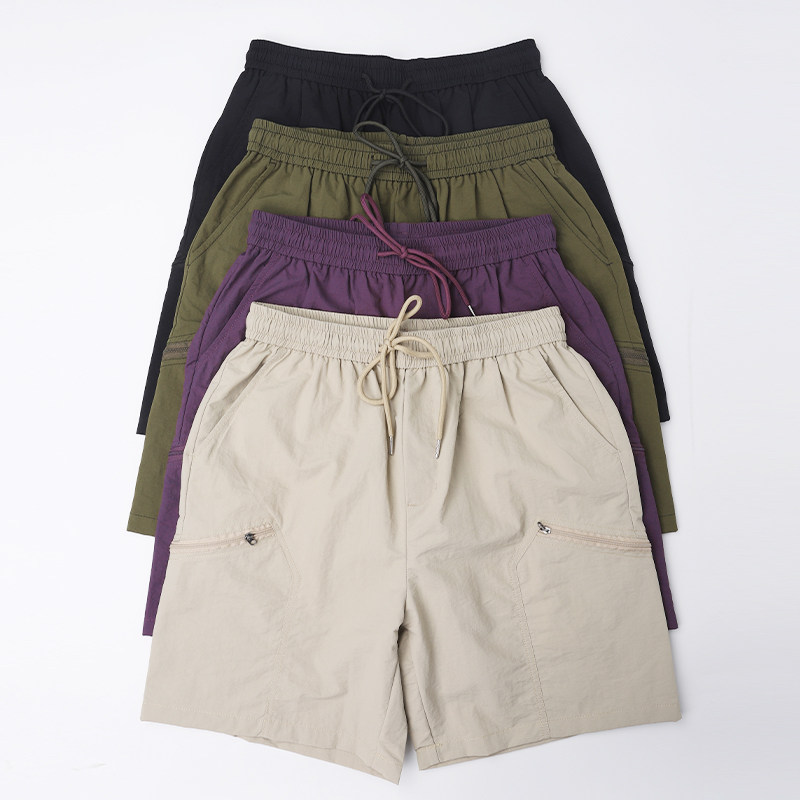 日系户外速干短裤男款夏季薄款宽松廓形山系防水徒步登山五分裤潮