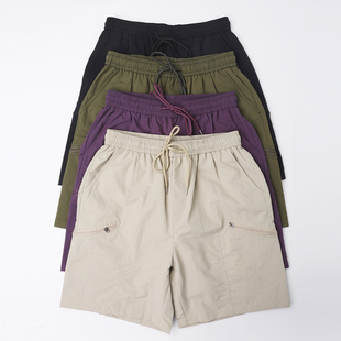 日系户外速干短裤男款夏季薄款宽松廓形山系防水徒步登山五分裤潮