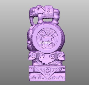 元宝铜钱象山西抱鼓门墩圆雕图麒麟鹿鼓面四轴三维立体stl精雕图