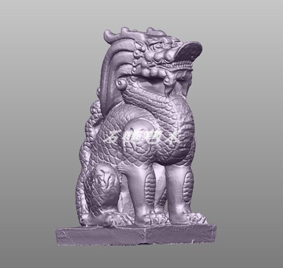 望天吼兽圆雕图3d精雕图三维立体貔貅stl文件华表电脑雕刻机图