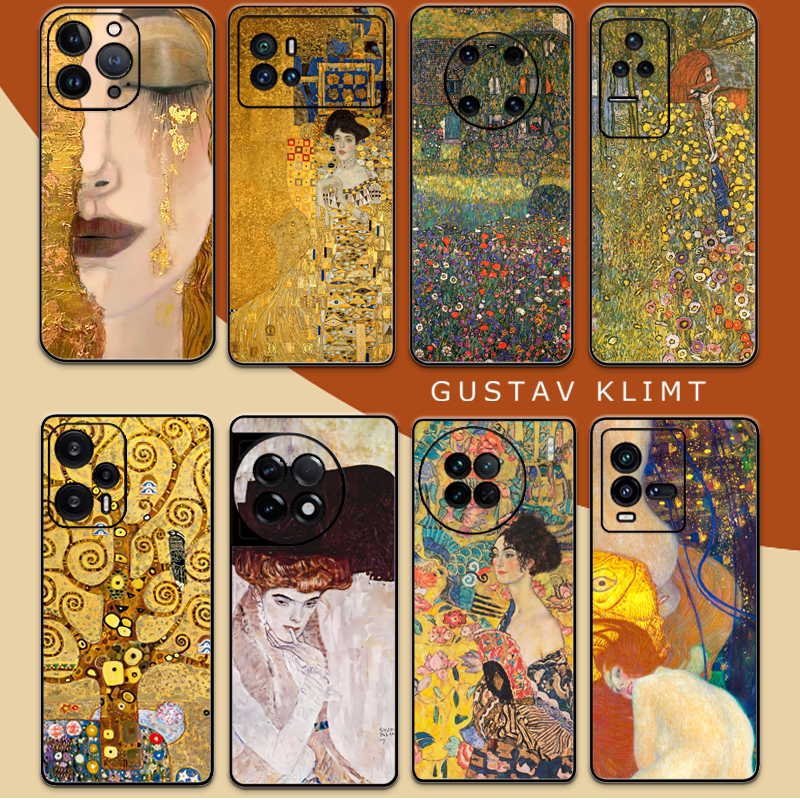 古斯塔夫克里姆特手机壳油画文艺复古好看美术生艺术适用于苹果oppo华为REALME小米VIVO一加IQOO浮雕工艺