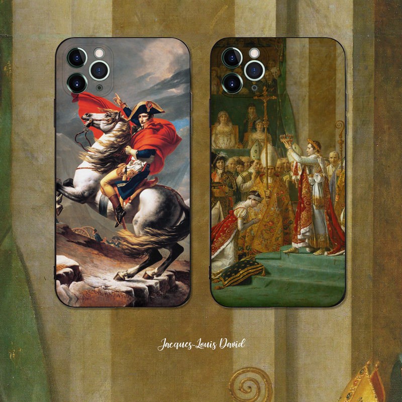 拿破仑油画文艺复古磨砂欧洲文艺复兴周边手机壳适用于苹果华为VIVO小米OPPO浮雕亚克力镜面磨砂面支持定制