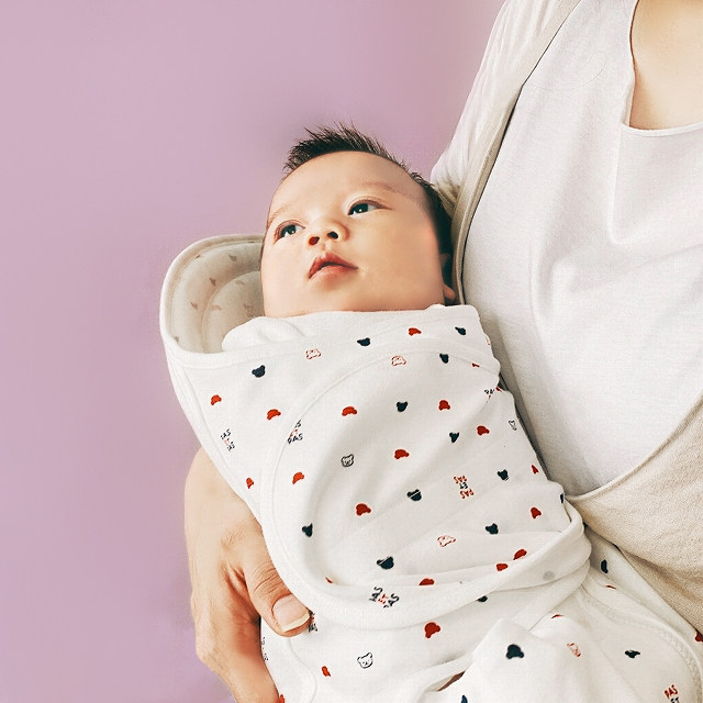 日本制阿咔匠的城专利新生婴幼儿防惊跳白色抱被襁褓包被0个月