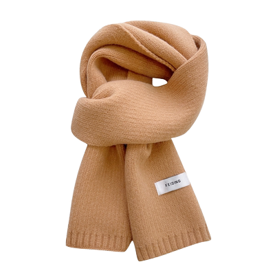 韩国东大门ins彩虹色系新款纯色韩国针织百搭毛线围巾学生围脖潮