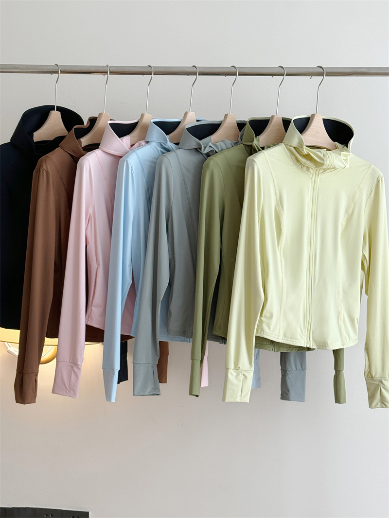 原纱冰丝黑胶防晒衣女修身显瘦夏季外套防紫外线upf50+防晒服连帽